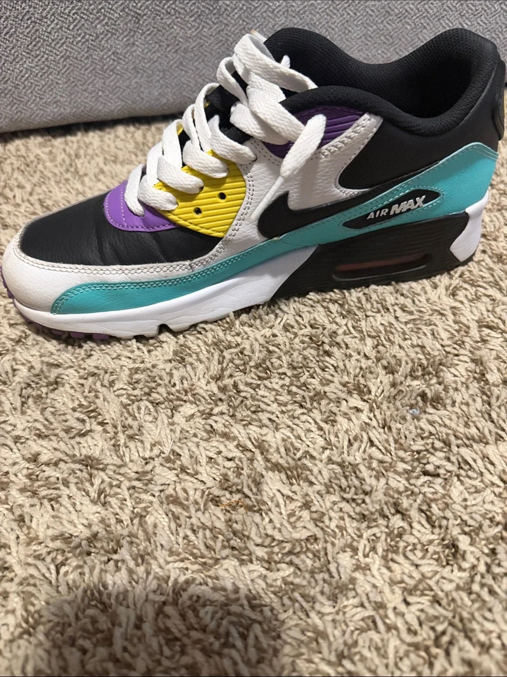 Nike Big Kids Air Max Sneakers - Teal/Black/White/Purple/Yellow